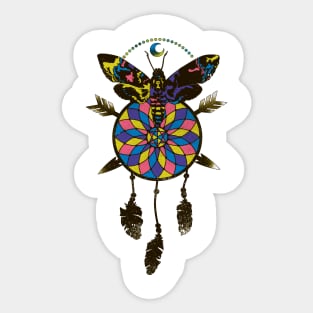 Colorful Moth Dreamcatcher Butterfly Dream Catcher Sticker